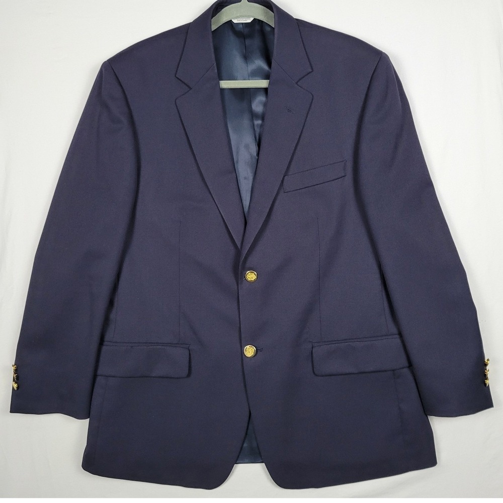 Joseph & Feiss Mens Blazer Sport Coat 40S Navy Blue 100% Wool